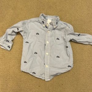 Blue and White striped Janie and Jack dress shirt 18-24m